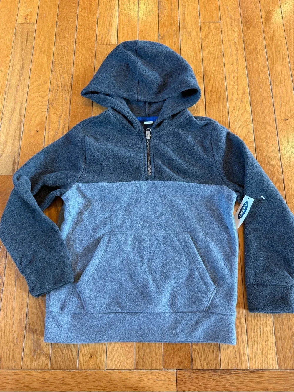 New Old Navy 1/2 Zip Fleece Pullover Sweatshirt Gray Boys sz Medium 8